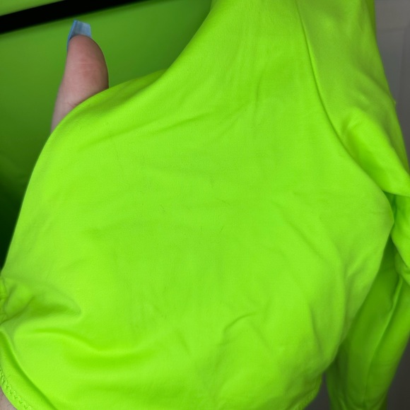 SKIMS Long Sleeve Swim Shrug Top Neon Green Sz.2X NWOT - Picture 8 of 8